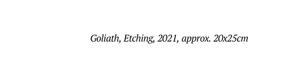 Goliath Etching 2021 approx 20x25cm